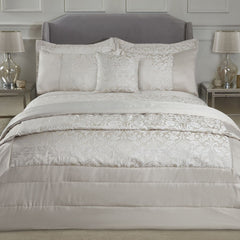 Eden Cream Embellished Jacquard Quilted Bedspread Set