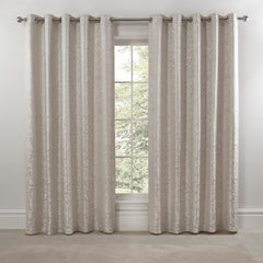 Eden Cream Lined Eyelet Jacquard Curtains
