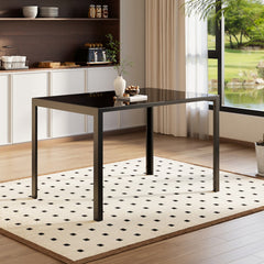 Rectangular Tempered Glass 4-Seater Dining Table