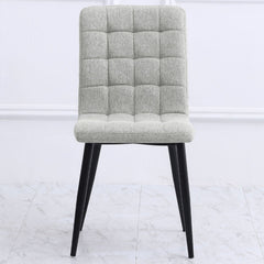 Set of 4 Linen Velvet Armless Dining Chairs