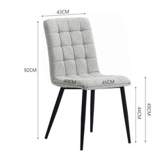 Set of 4 Linen Velvet Armless Dining Chairs