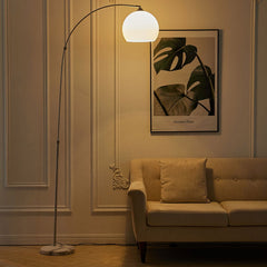 Modern Arched Floor Lamp with White Lampshade