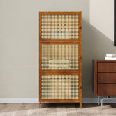 3-Tier Faux Rattan Bookcase