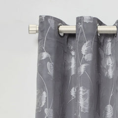 Brushed Silver Full Stop Extendable Curtain Pole
