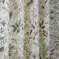 Cleo Floral Willow Pencil Pleat Curtains