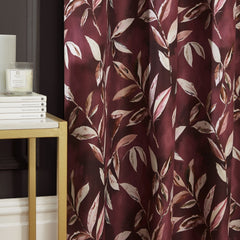 Madrid Wine Blackout Eyelet Curtains