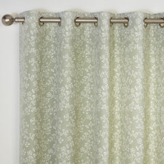 Sade Green Floral Eyelet Curtains