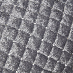 Glamour Silver Quilted Sequin Velvet Bedspread Set