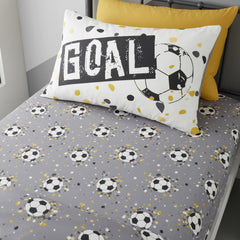 Goal Football Grey 25cm Fitted Bed Sheet