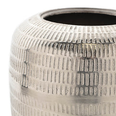 Hestia Silver Metal Tall Textured Vase