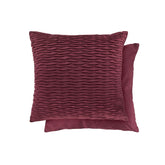 Henley Bordeaux Red Pleated Velvet Cushion Covers (Pair)