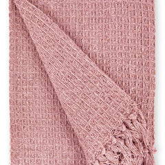 Blush Pink Honeycomb Recycled Cotton Throw
