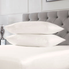100% Cotton 400TC Ivory Housewife Pillowcase Pair