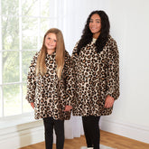 Leopard Print Oversized Fleece Hoodie