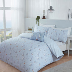 Boats & Gulls Reversible Blue Super Soft Duvet Set