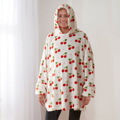 Cherries Oversized Fleece Hoodie