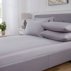 Cool Comfort Grey Cotton Lyocell Fitted Sheet