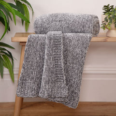 Cotswold Chenille Grey Throw (130cm x 150cm)