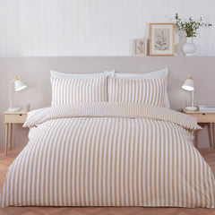 Cool Comfort Natural Stripe Cotton Lyocell Duvet Set