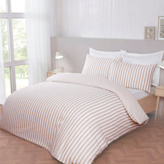 Cool Comfort Natural Stripe Cotton Lyocell Duvet Set