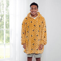 Bee Ochre Yellow Oversized Fleece Hoodie