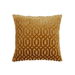 Mayfair Ochre Cut Velvet Cushion (43cm x 43cm)