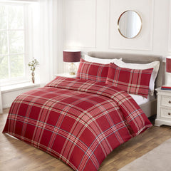 Morgan Red Check Super Soft Duvet Set