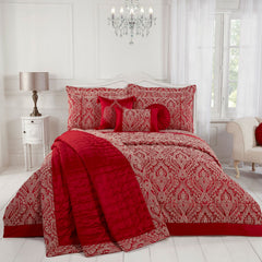 Regency Red Embroidered Matt Satin Cushion (40cm x 40cm)