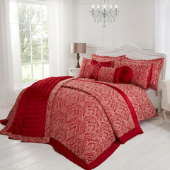 Regency Red Luxury Cotton Rich Jacquard Duvet Cover