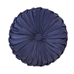 Regency Navy Rouched Round Cushion (30cm Diameter)