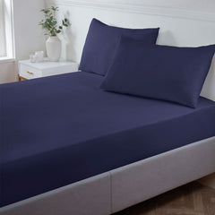 Navy Super Soft Easycare Standard (25cm) Fitted Sheet