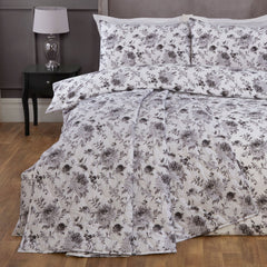 Verity Mono Floral Cotton Throw (240cm x 160cm)