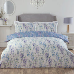 Wisteria Blue Reversible Floral Duvet Set