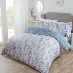 Wisteria Blue Reversible Floral Duvet Set