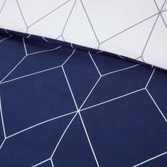 Zen Navy Geometric Duvet Set