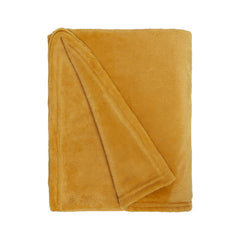 Luxor Ochre Fleece Throw (120cm x 150cm)