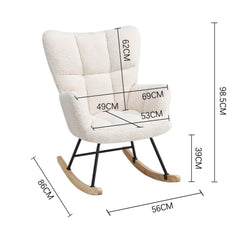 Sherpa White Tufted Rocking Chair