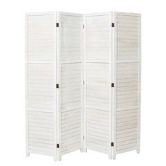 Solid Wood 4-Panel Folding Room Divider Screen
