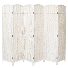 Folding Room Divider Wood Fabric Screen