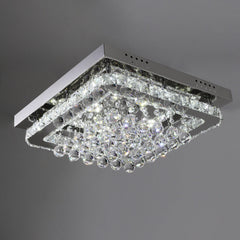Square Crystal LED Flush Mount Ceiling Light