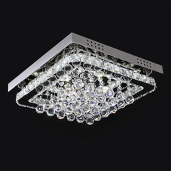 Square Crystal LED Flush Mount Ceiling Light