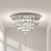 Chrome Crystal 30W LED Semi-Flush Ceiling Light