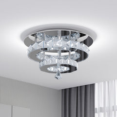 Chrome Crystal 30W LED Semi-Flush Ceiling Light