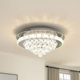 Round Crystal Droplet LED Semi Flush Ceiling Light
