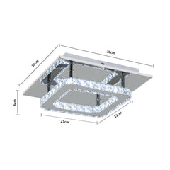 30cm Chrome Crystal LED Ceiling Light 24W