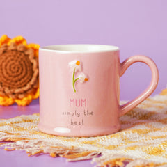Mum Pink Embossed Mug