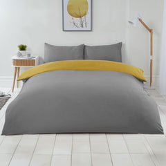 Lyla Yellow and Grey Reversible Duvet Set