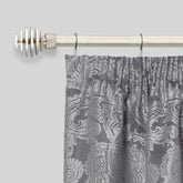 Brushed Silver Metal Sliced Extendable Curtain Pole with Rings