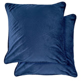 Midnight Navy Embossed Geo Velvet Cushion Covers (Pair)