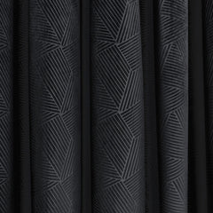 Midnight Black Embossed Velvet Thermal Eyelet Door Curtain